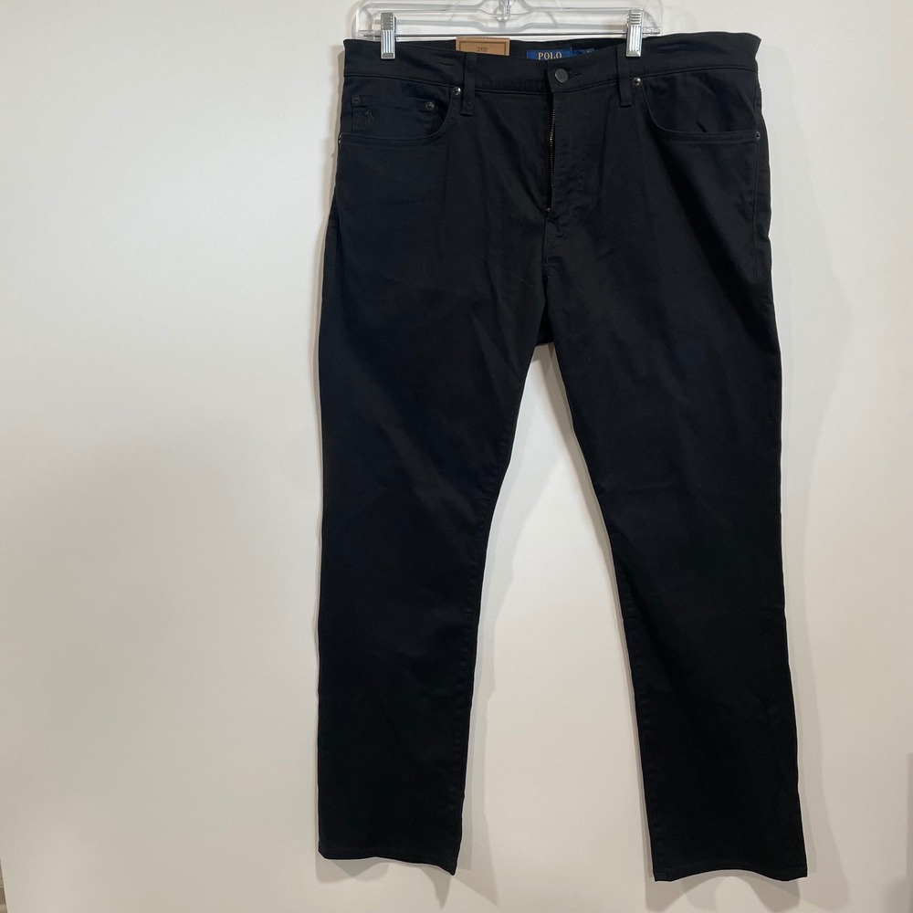Polo Ralph Lauren Varick Slim Straight Stretch Pants Black 35x30 NWT